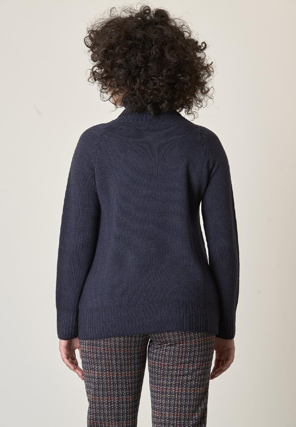 Angelico Dolcevita Blu Lana Merinos Treccia Raglan