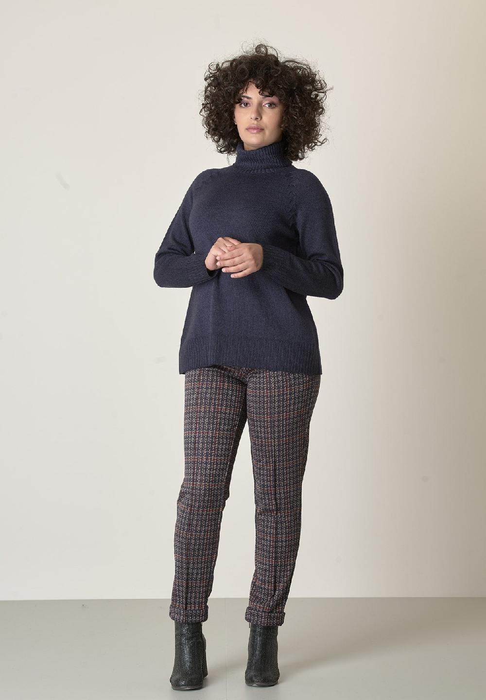 Angelico Dolcevita Blu Lana Merinos Treccia Raglan