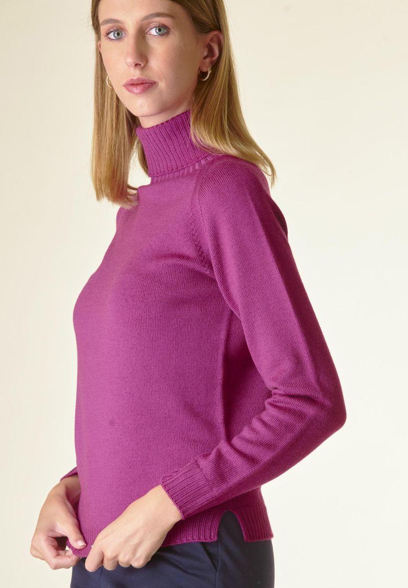 Angelico Dolcevita Ciclamino Merino Lana Gatto