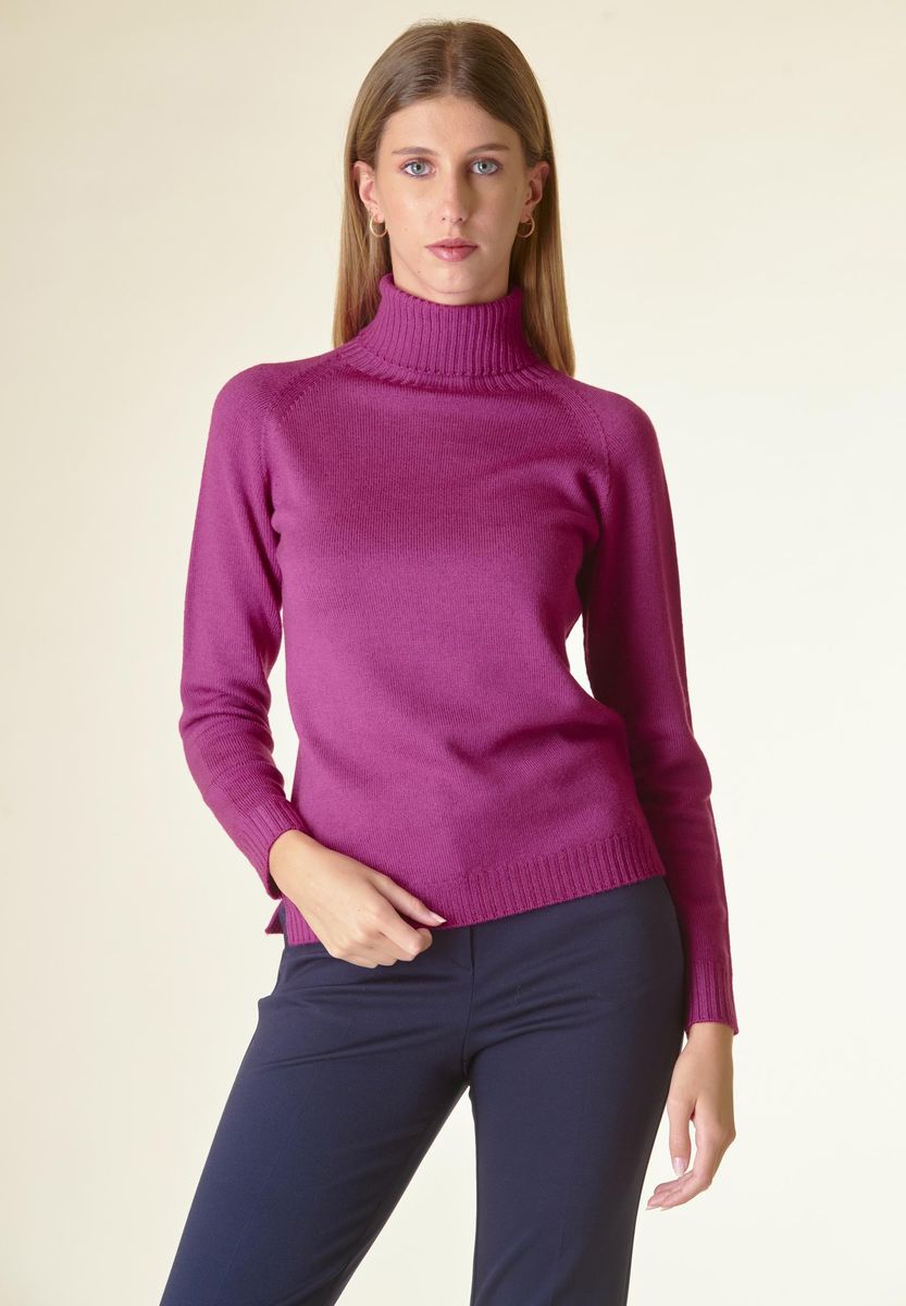 Angelico Dolcevita ciclamino merino Lana Gatto