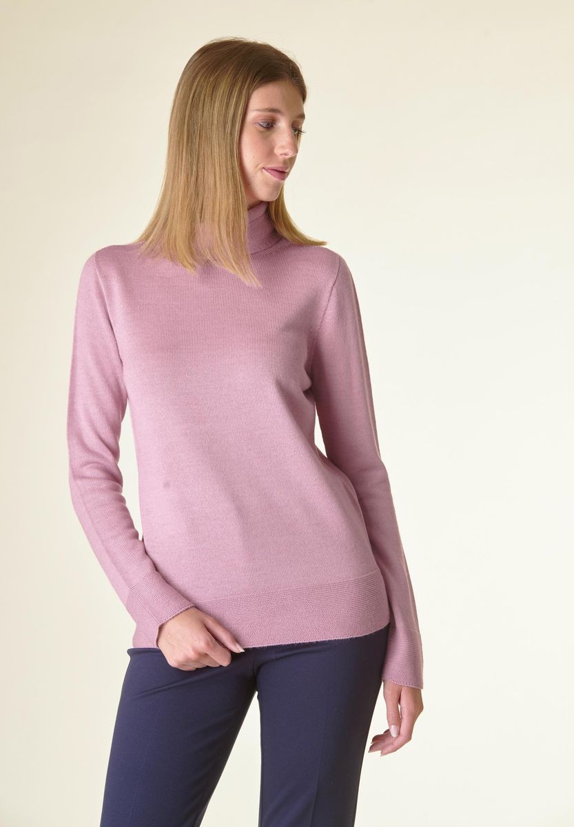 Angelico Dolcevita Malva Bordi Alti Lavorati