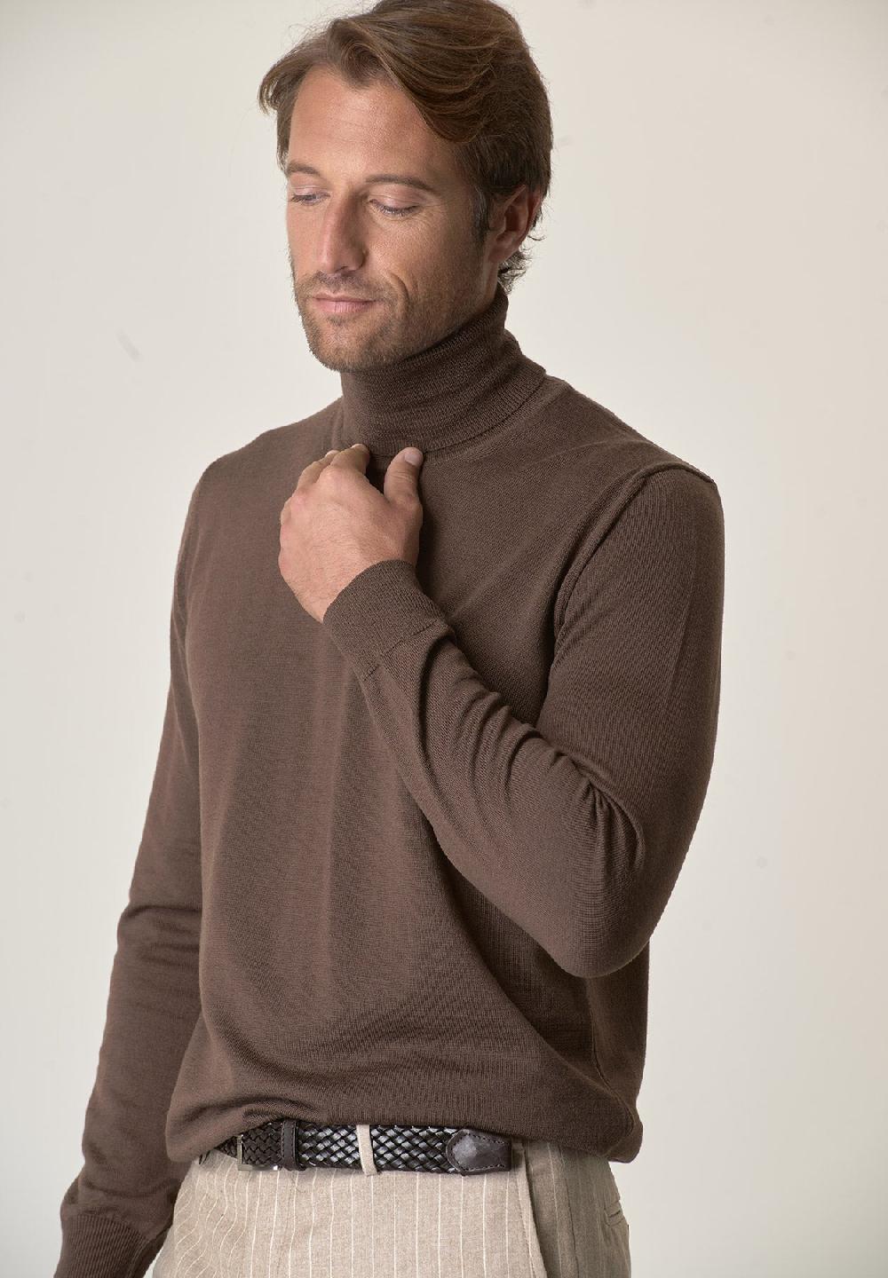 Angelico Dolcevita Marrone Lana Merinos Extrafine