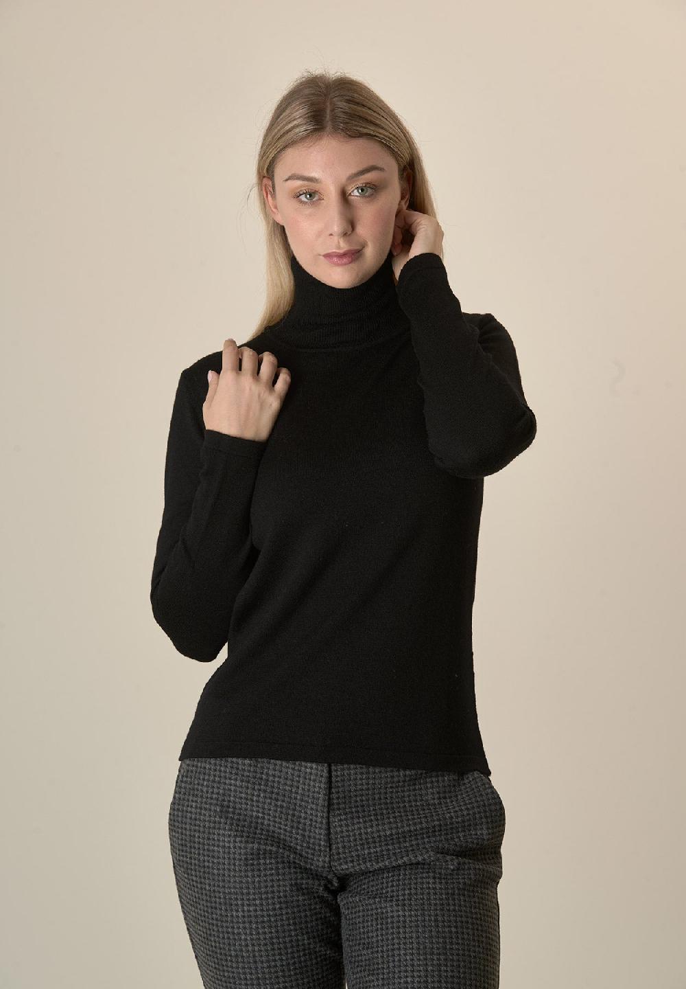 Angelico Dolcevita nero lana merinos