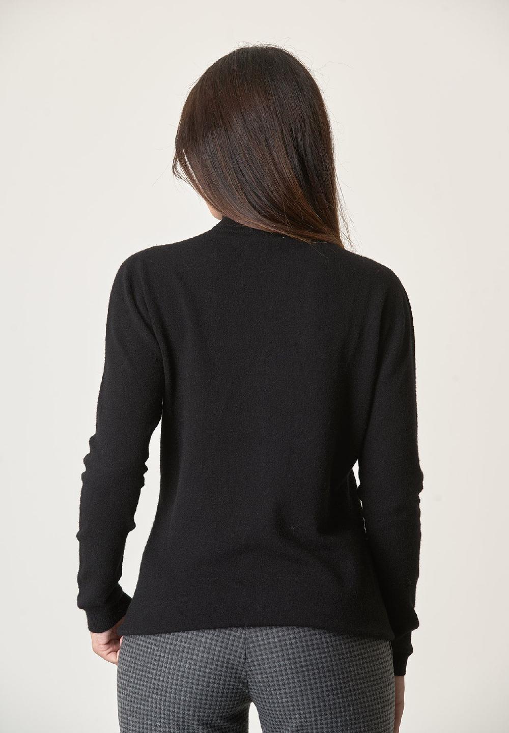 Angelico Dolcevita Nero Misto Lana Elasticizzato