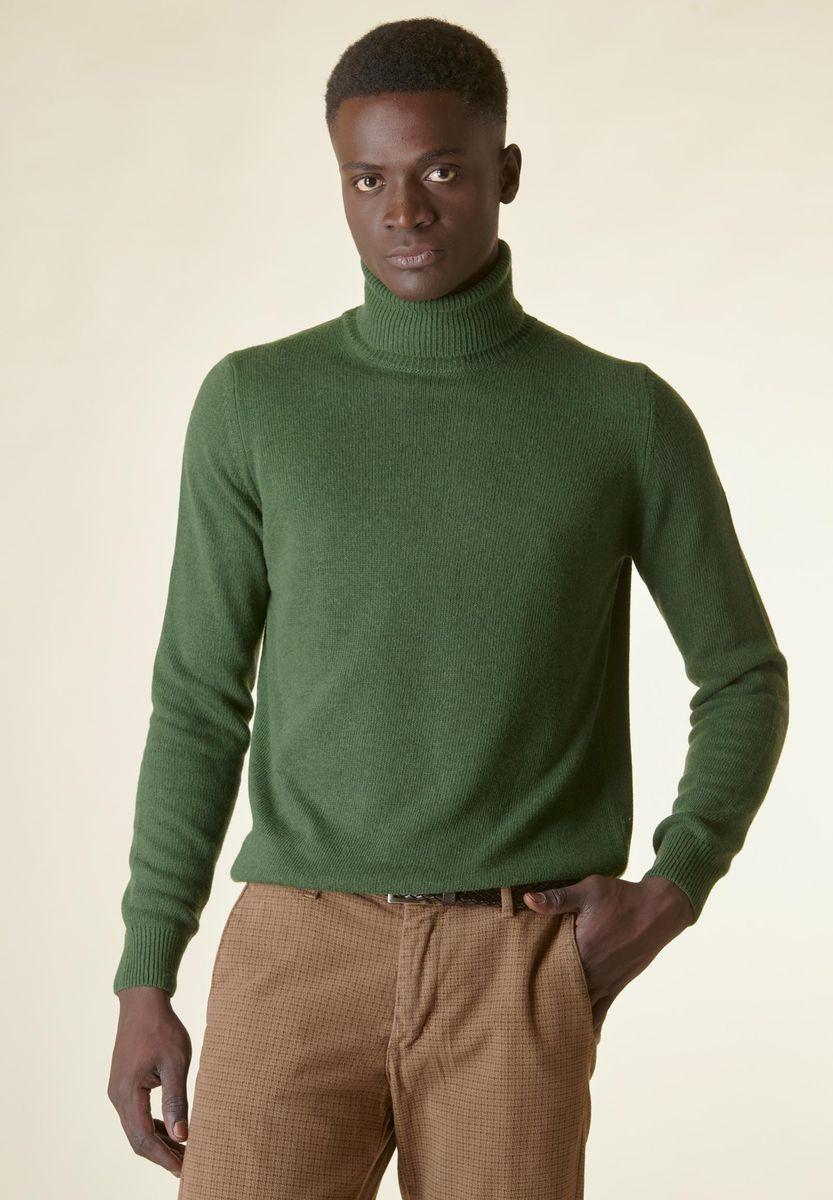 Angelico Dolcevita verde loden mano-cashmere