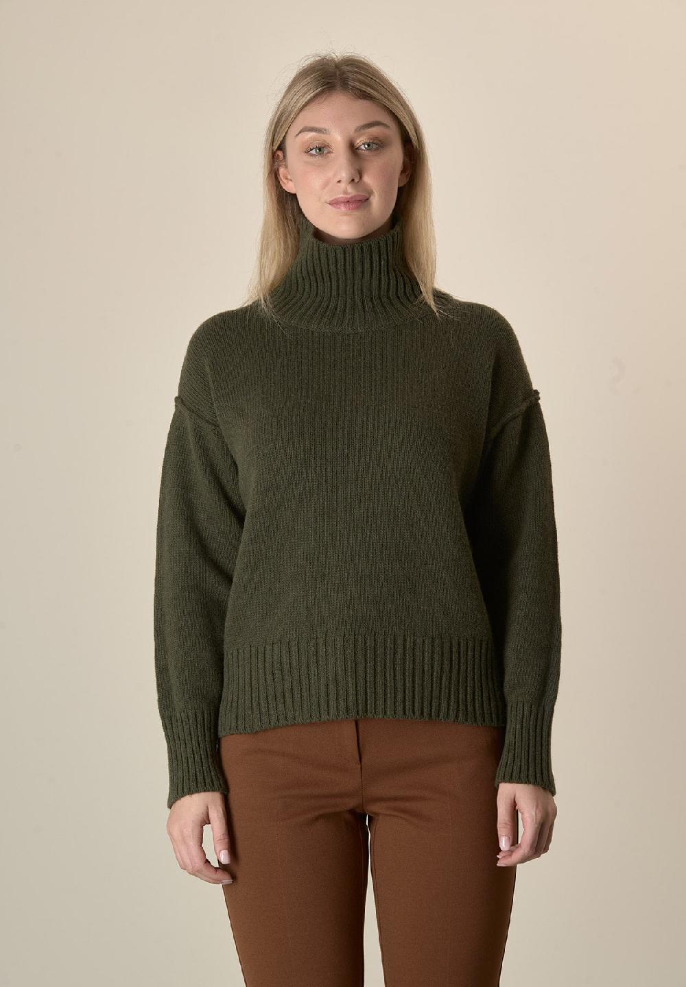 Angelico Dolcevita verdone misto cashmere