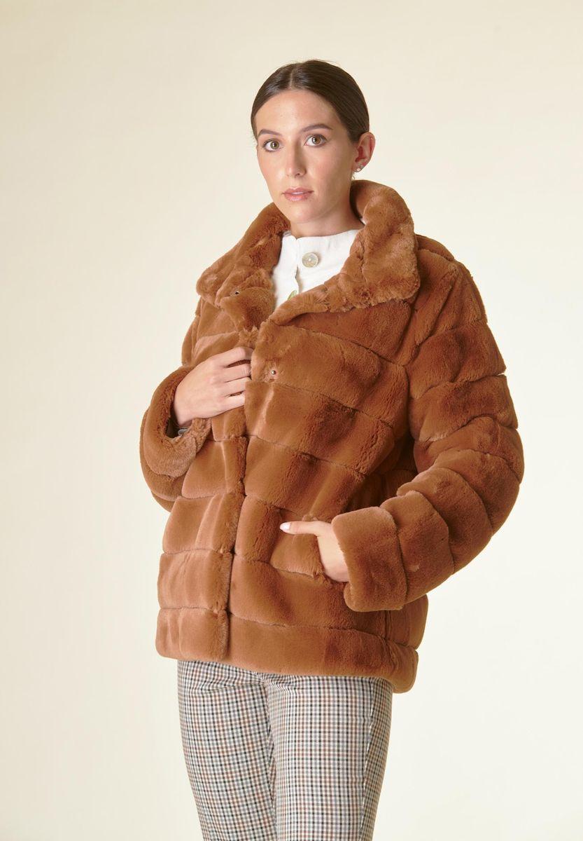 Angelico Eco-pelliccia Coccio Colletto