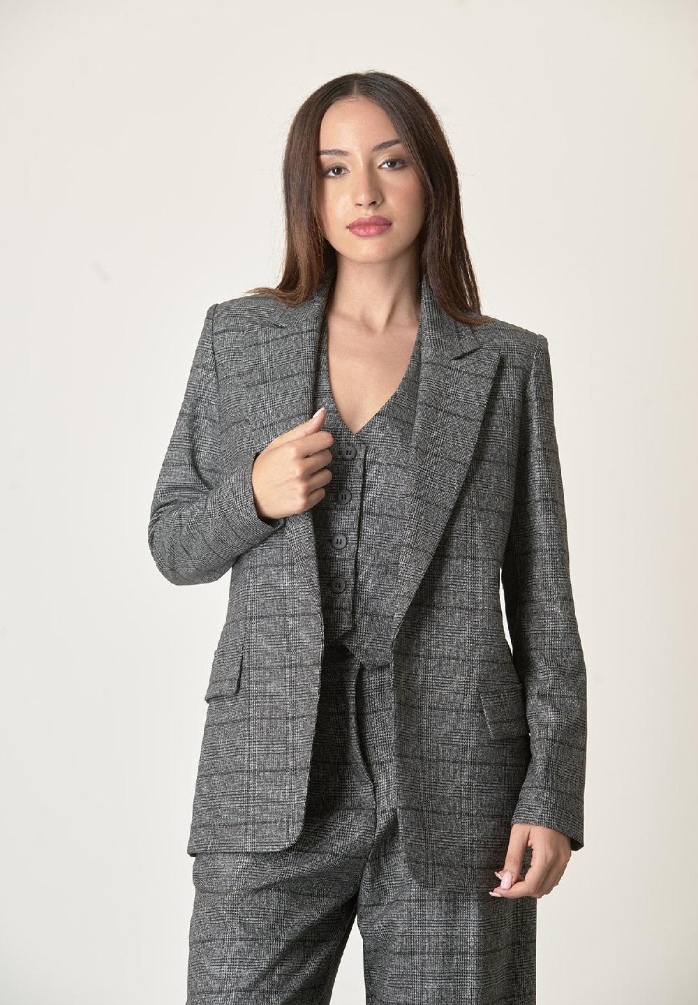 Angelico Giacca Antracite Galles Senza Bottoni