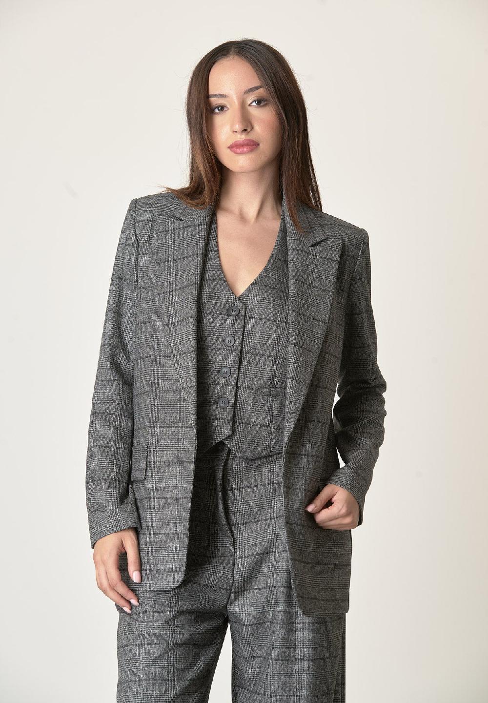 Angelico Giacca Antracite Galles Senza Bottoni