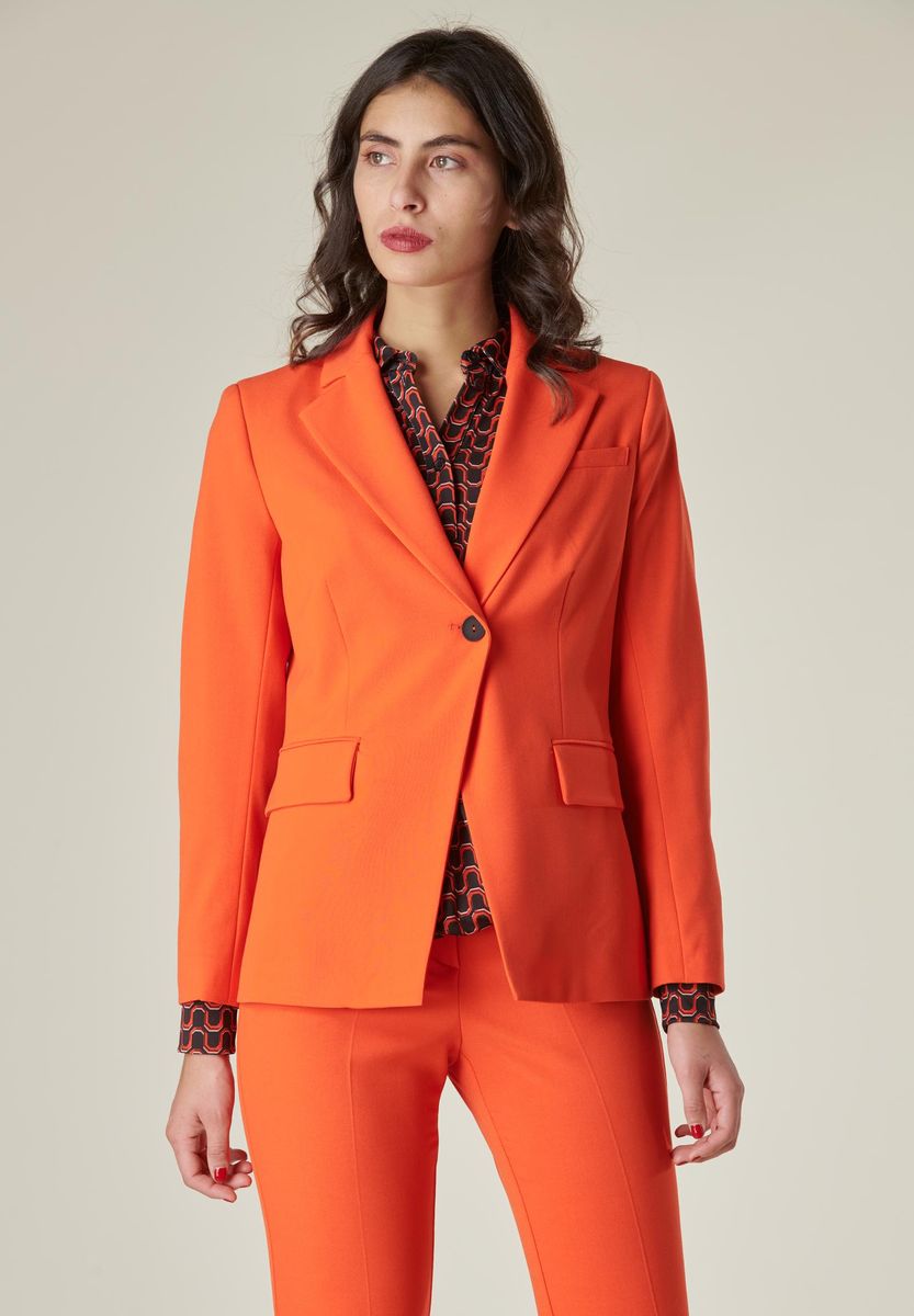 Angelico Giacca arancio 1 bottone foderata