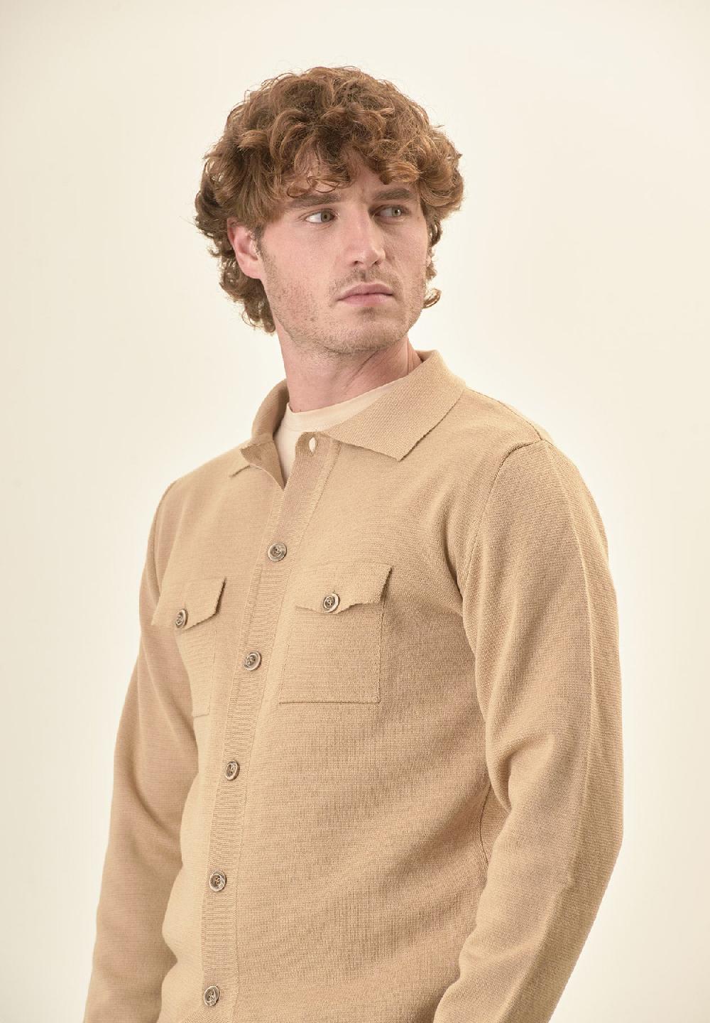 Angelico Giacca Beige Punto Milano Bottoni