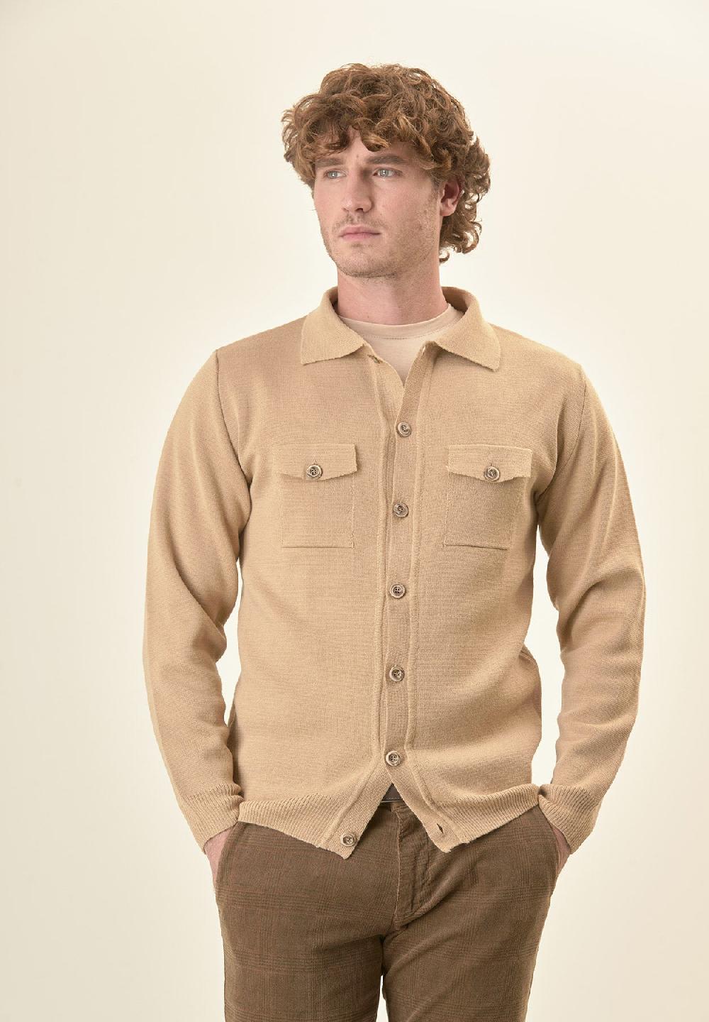 Angelico Giacca beige punto milano bottoni