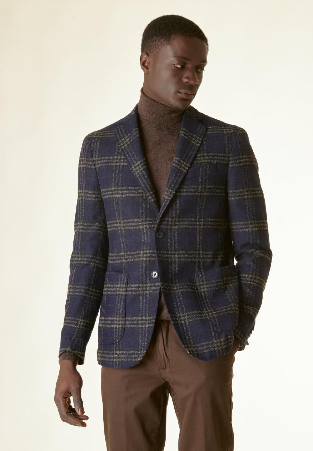 Angelico Giacca blu galles decostruita