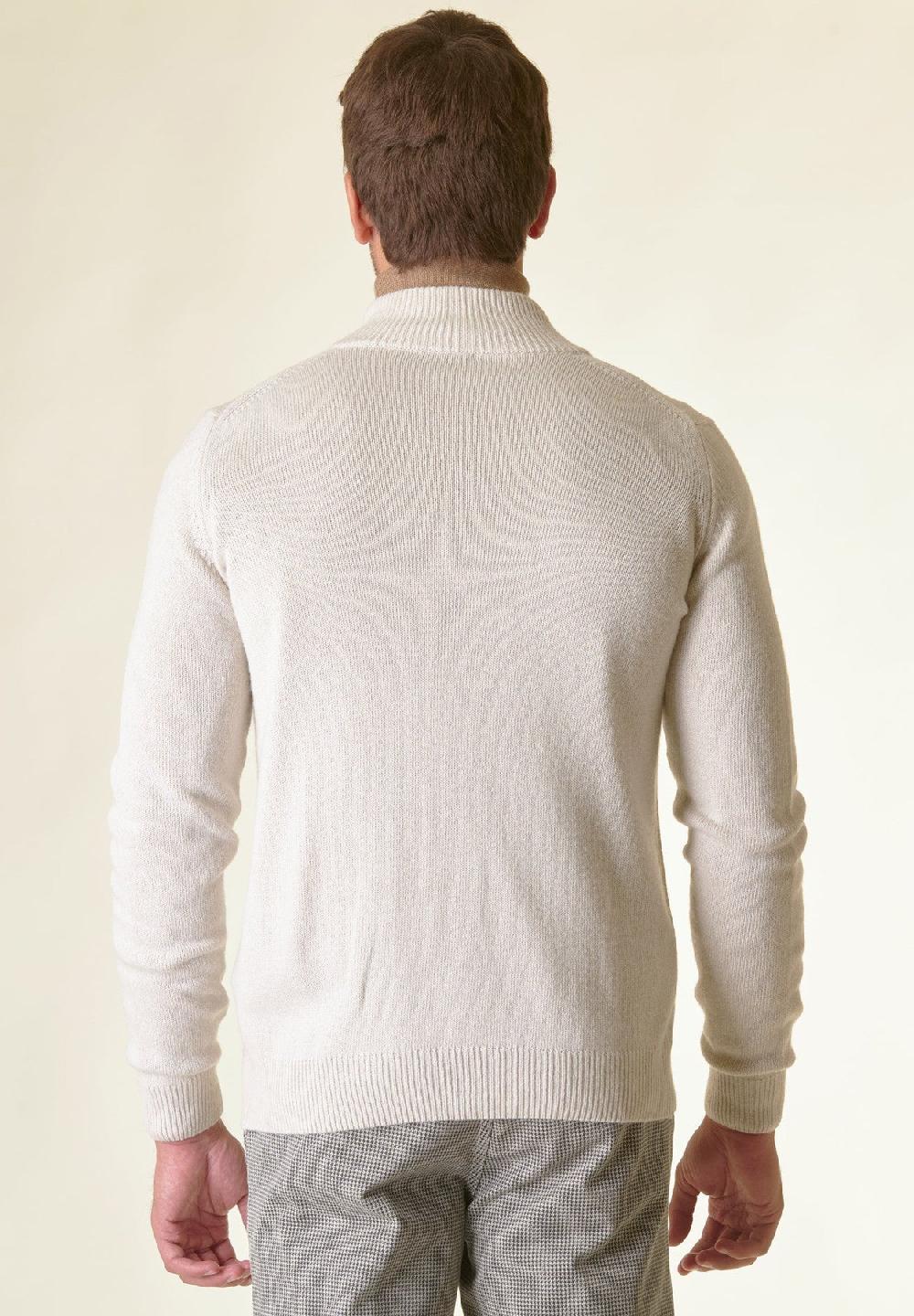 Angelico Giacca In Maglia Ecrù Mano Cashmere