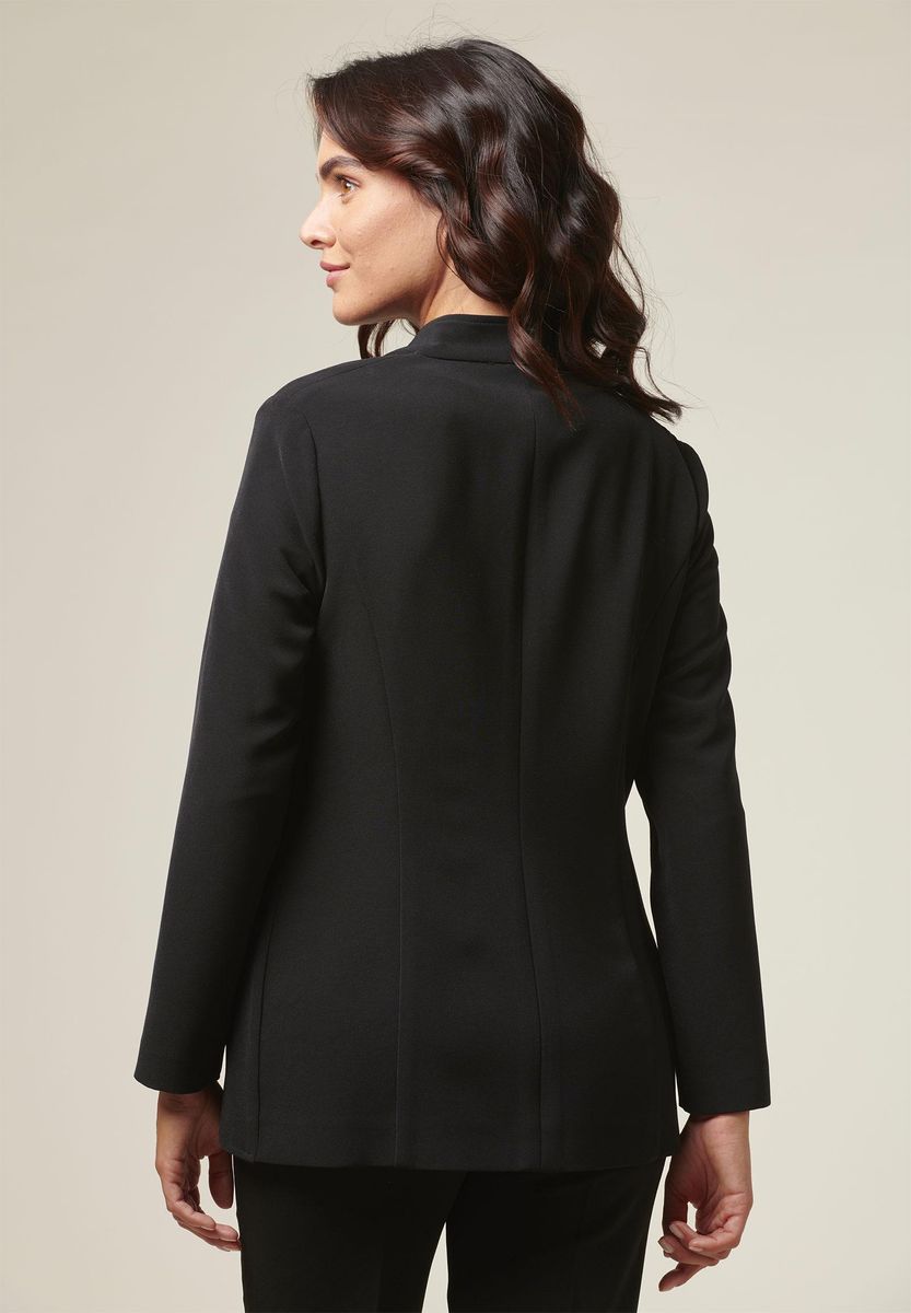 Angelico Giacca Nera Lunga Coreana 1 Bottone