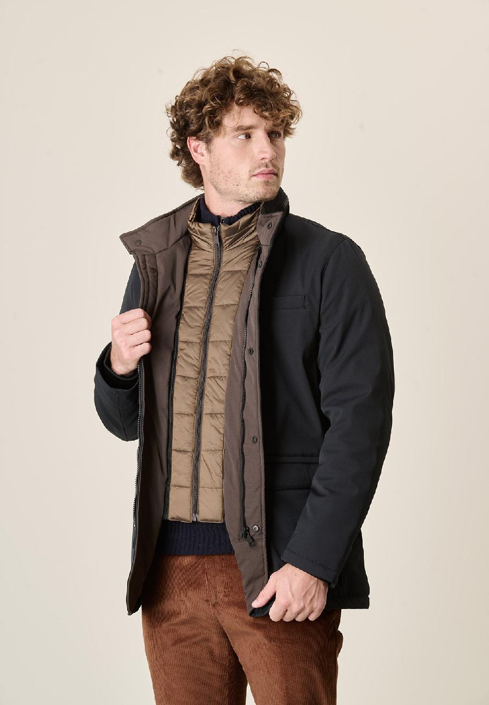 Angelico Giaccone Blu Field Tessuto Tecnico