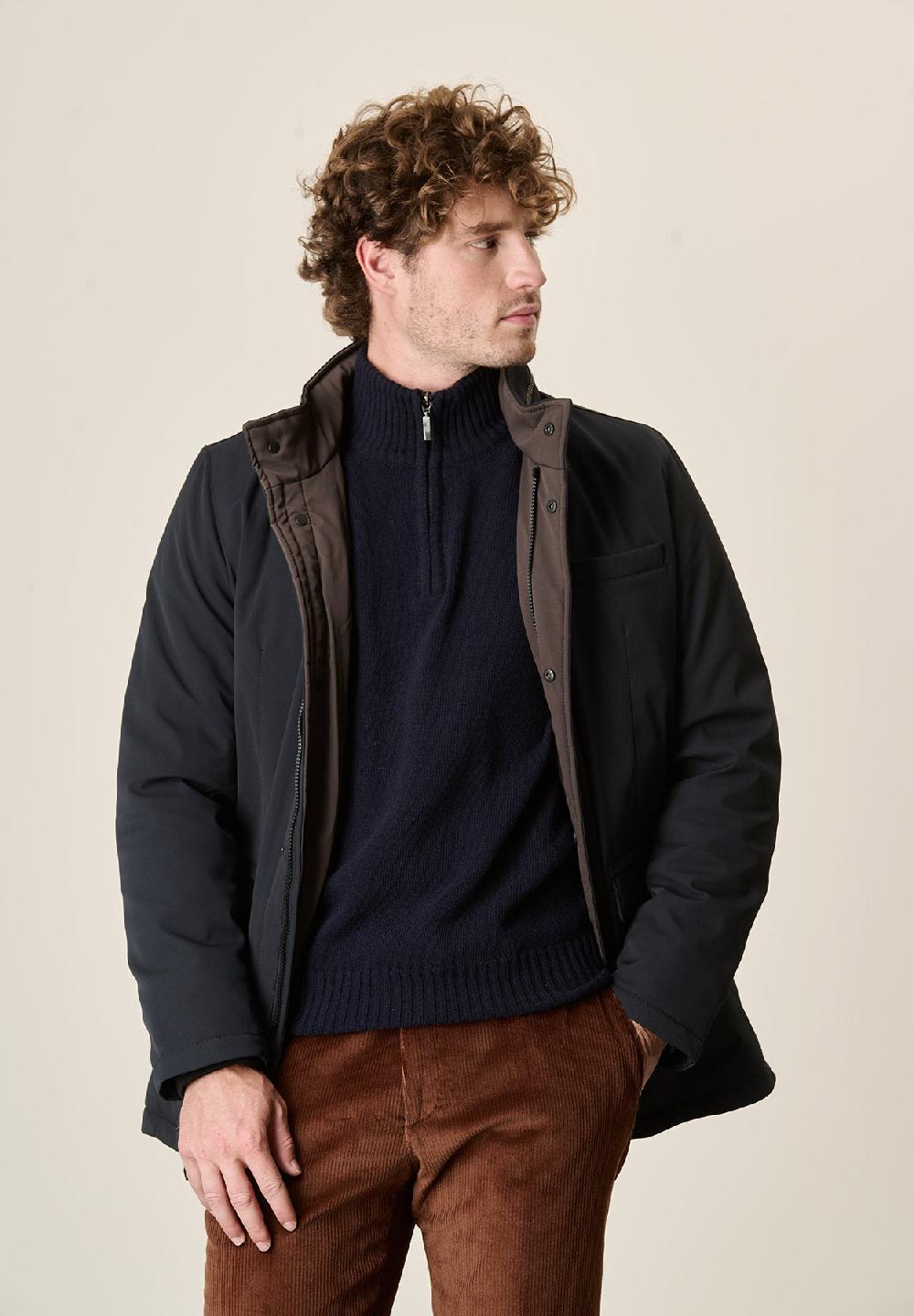 Angelico Giaccone Blu Field Tessuto Tecnico