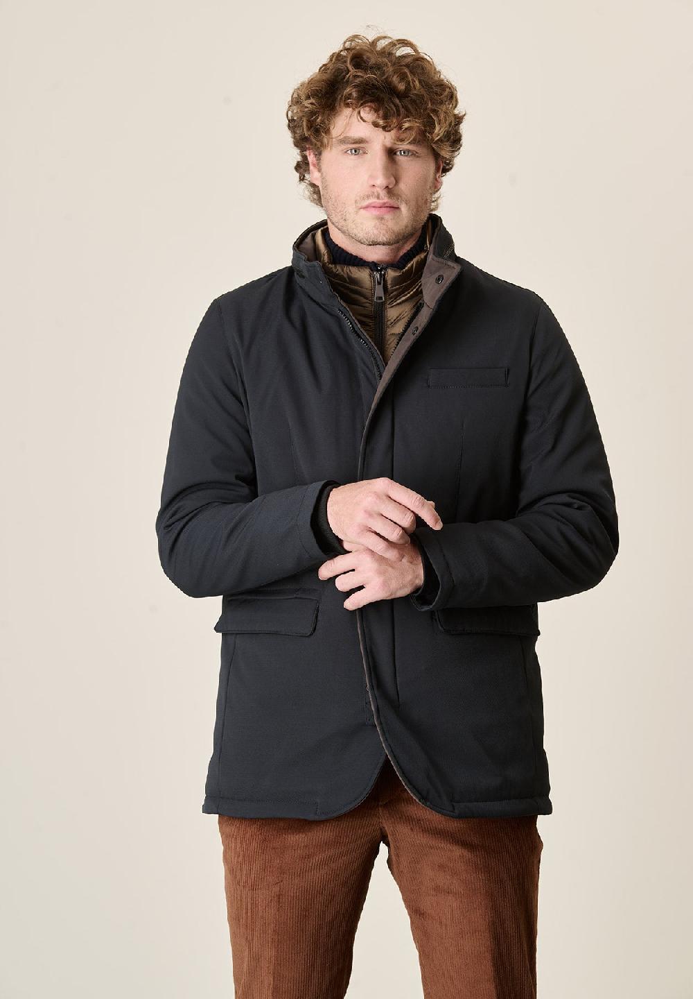 Angelico Giaccone blu field tessuto tecnico