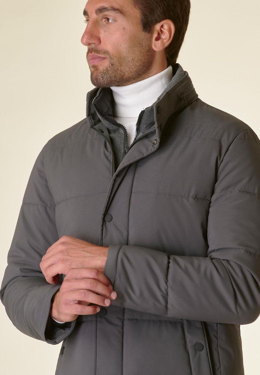 Angelico Giaccone Piombo Lungo Imbottito Pettorina