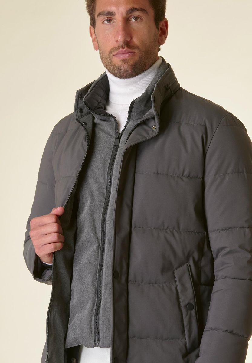 Angelico Giaccone Piombo Lungo Imbottito Pettorina