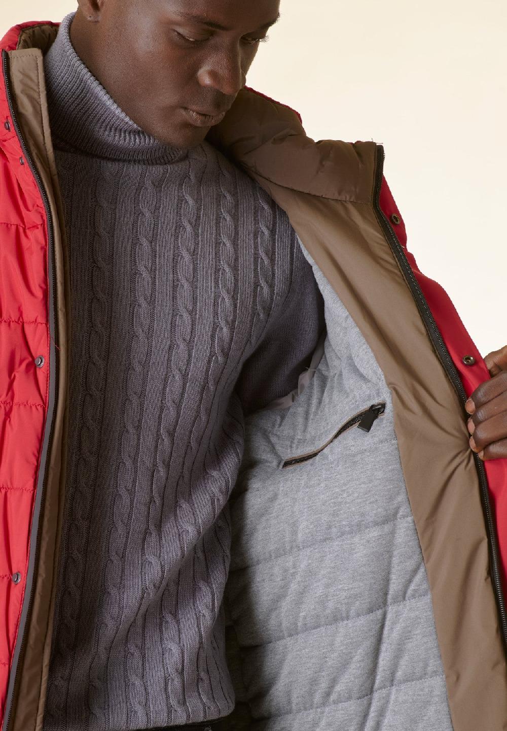 Angelico Giaccone Rosso Corto Trapuntato