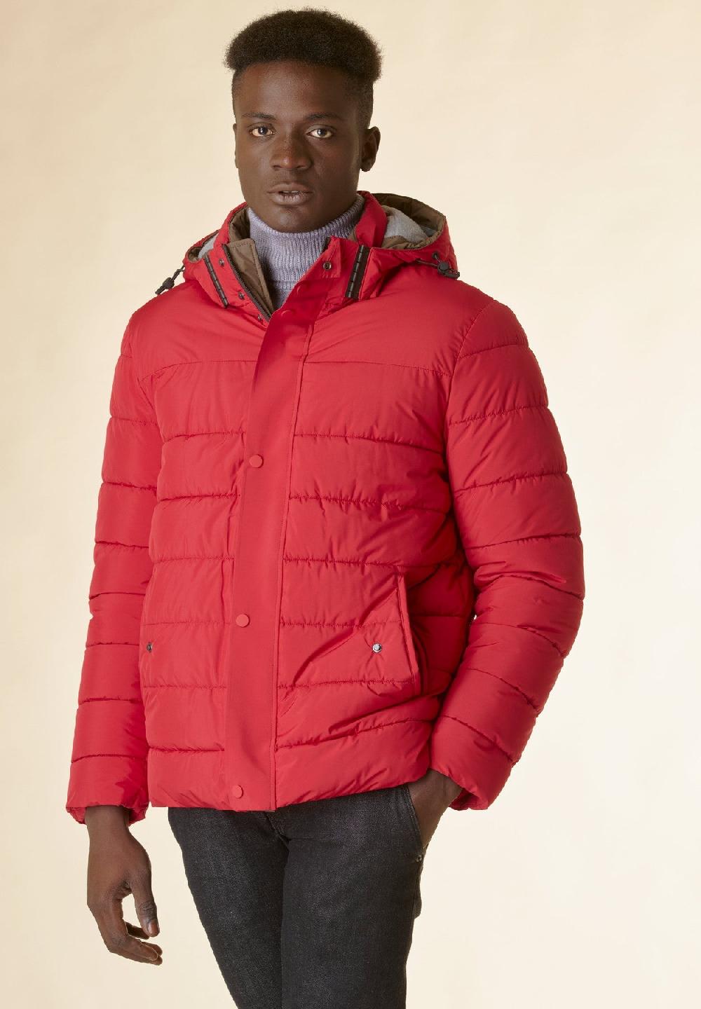 Angelico Giaccone rosso corto trapuntato