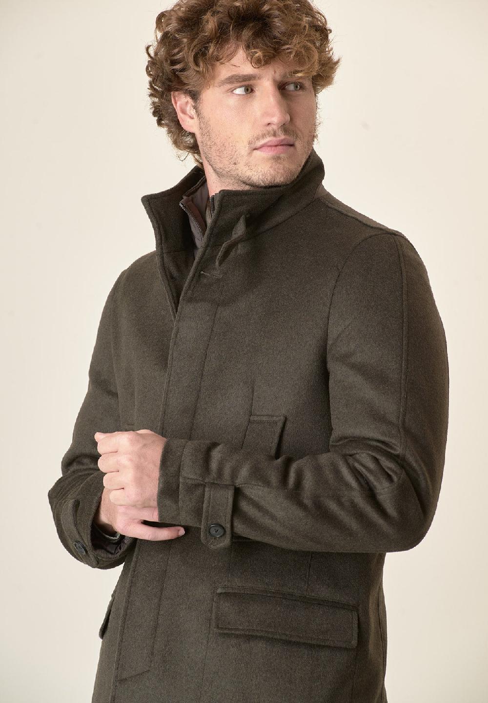 Angelico Giaccone Verde Caban Pettorina Staccabile