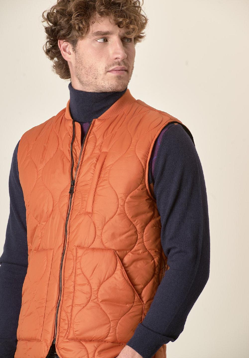 Angelico Gilet Arancione Trapuntato