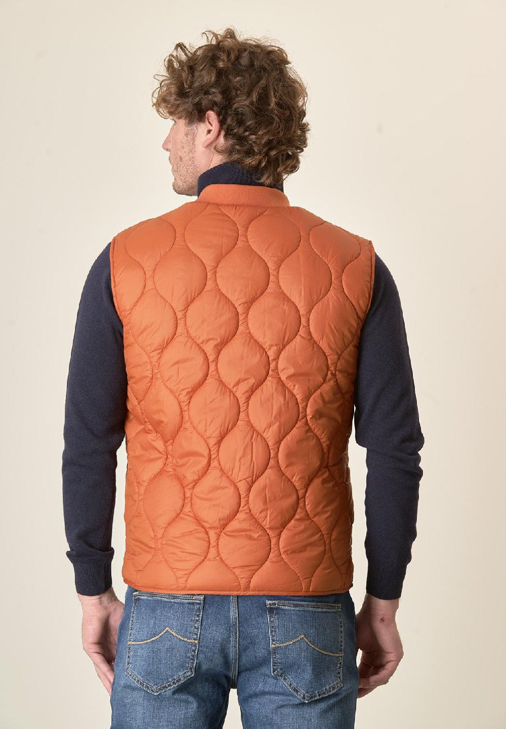 Angelico Gilet Arancione Trapuntato