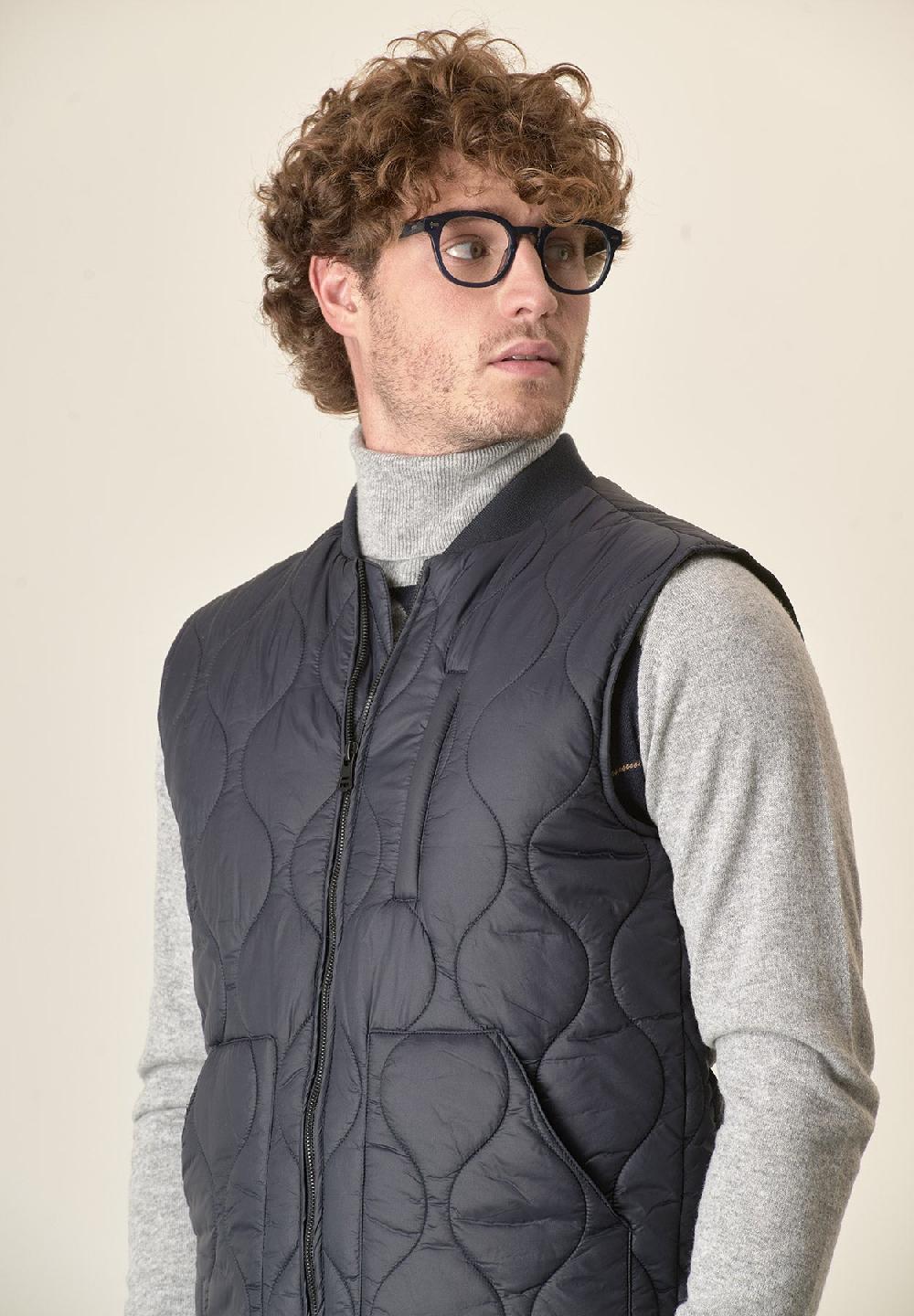 Angelico Gilet Blu Trapuntato