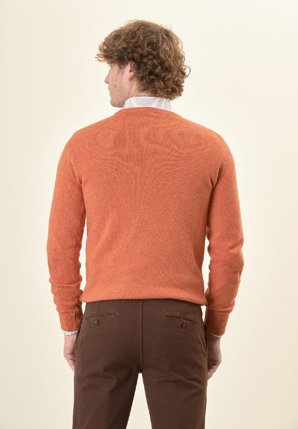 Angelico Girocollo Arancione Misto Cashmere