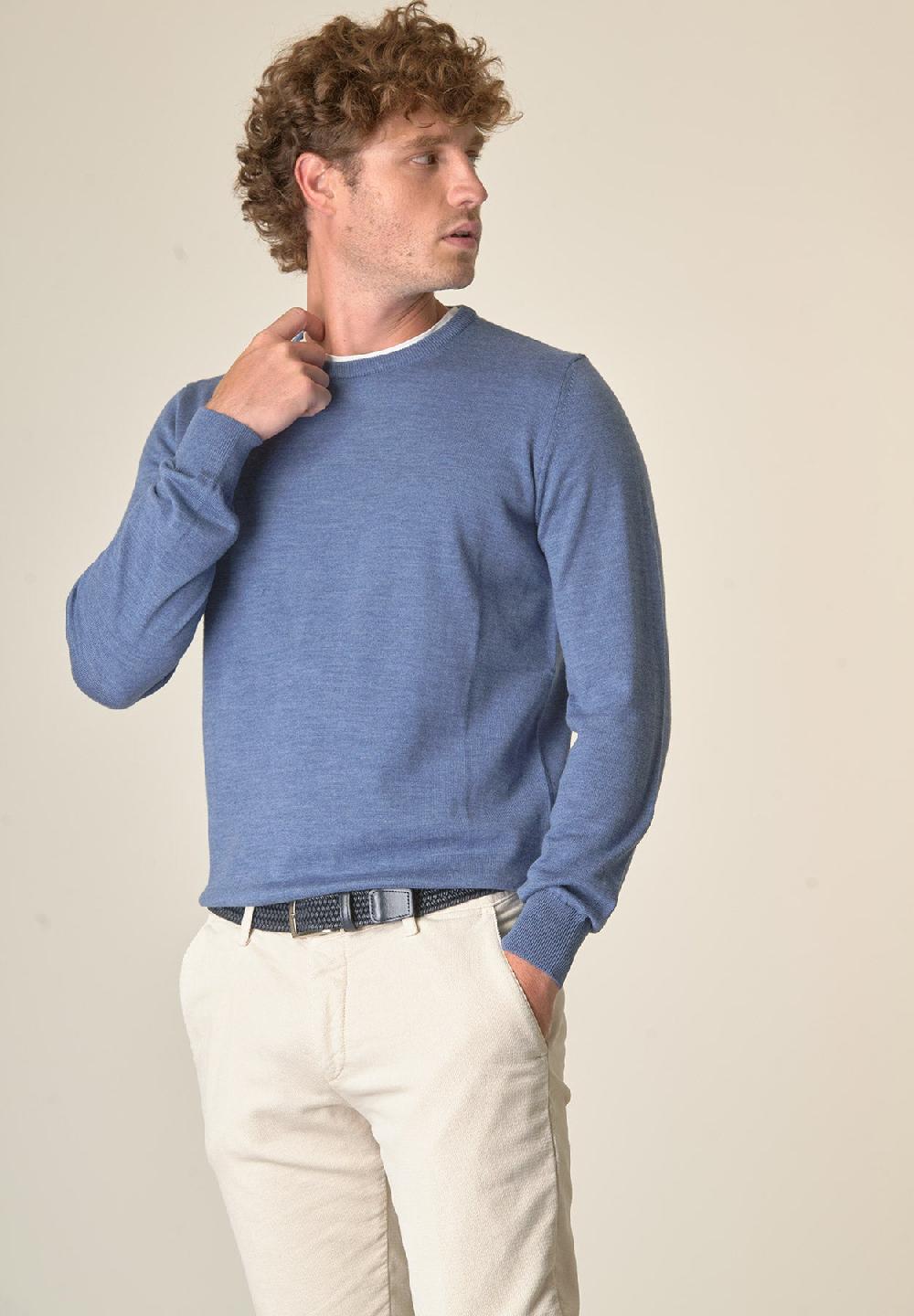 Angelico Girocollo avio lana merinos extrafine