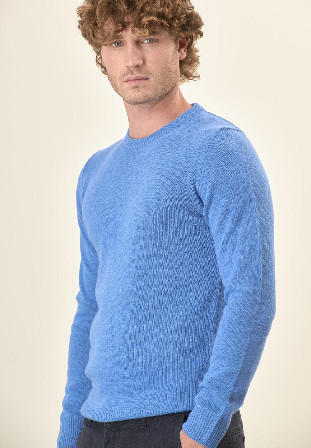 Angelico Girocollo Azzurro Misto Cashmere