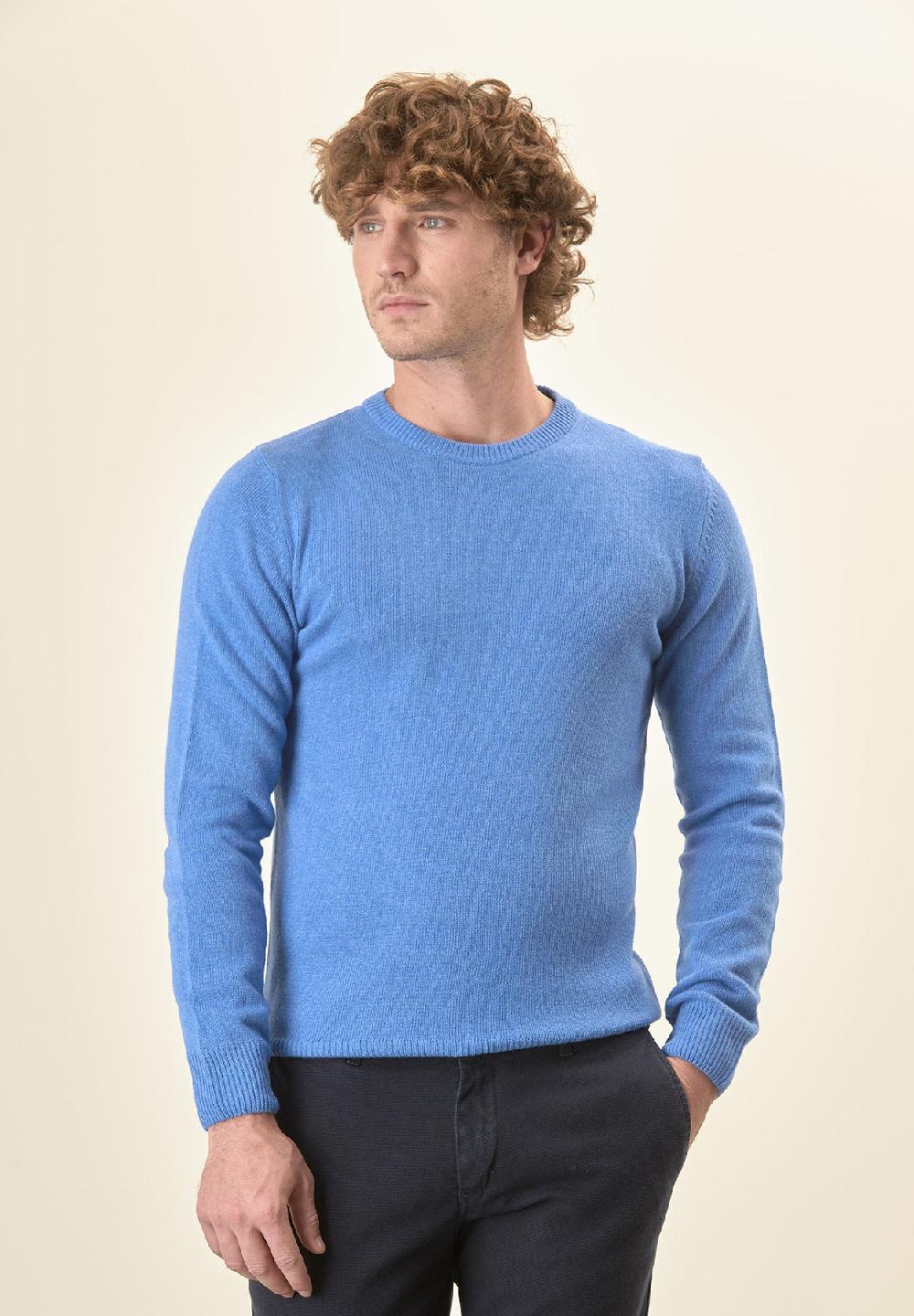 Angelico Girocollo azzurro misto cashmere