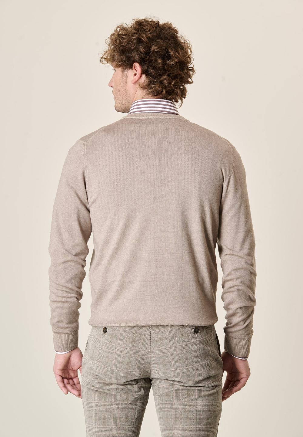 Angelico Girocollo Beige Lana Acidata