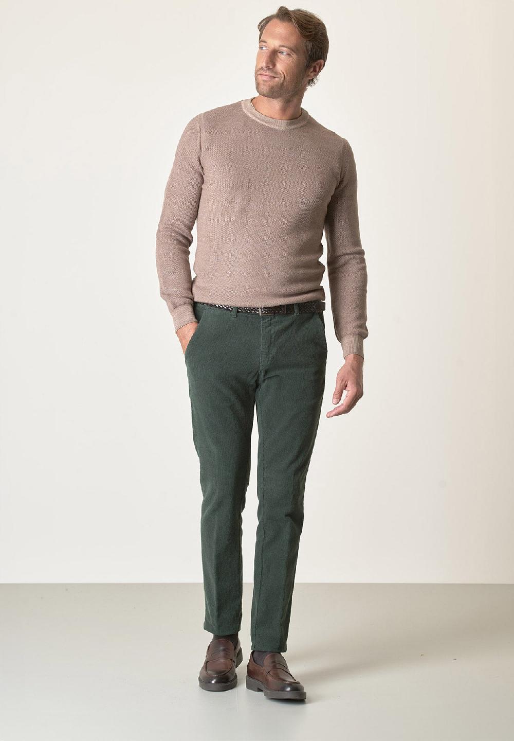 Angelico Girocollo beige nido d'ape lana merinos