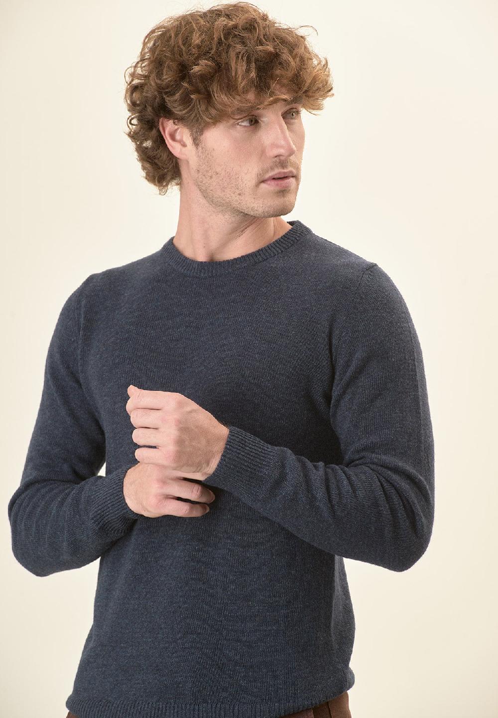 Angelico Girocollo Blu Denim Misto Cashmere