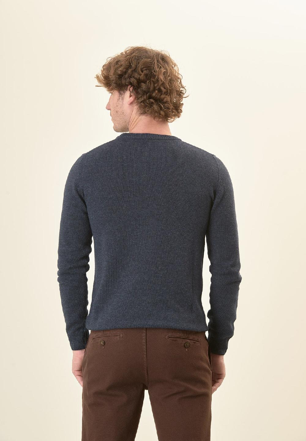 Angelico Girocollo Blu Denim Misto Cashmere
