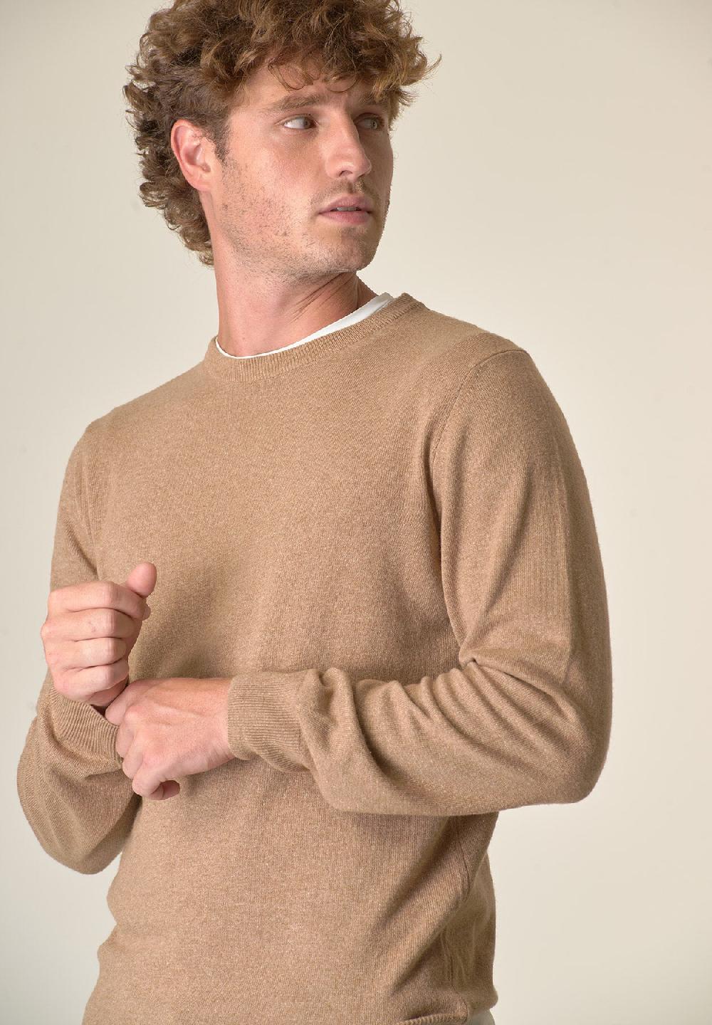 Angelico Girocollo Cammello Misto Cashmere
