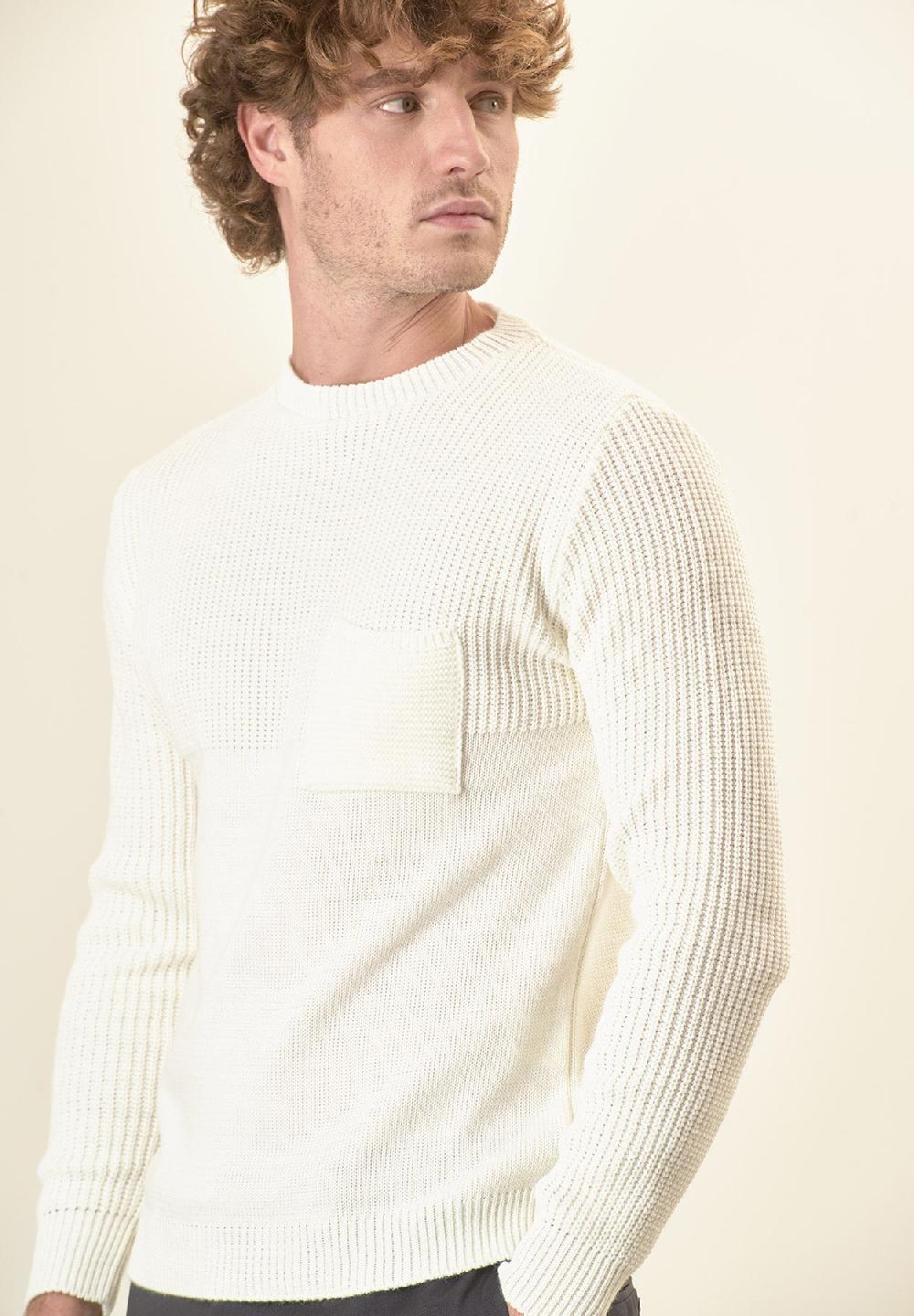 Angelico Girocollo Panna Con Taschino Misto Lana