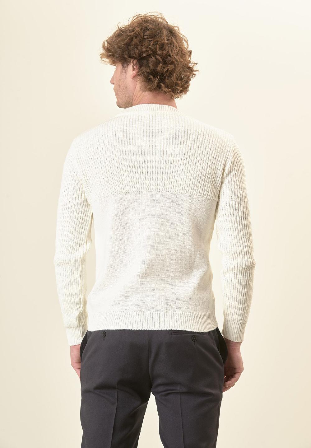 Angelico Girocollo Panna Con Taschino Misto Lana