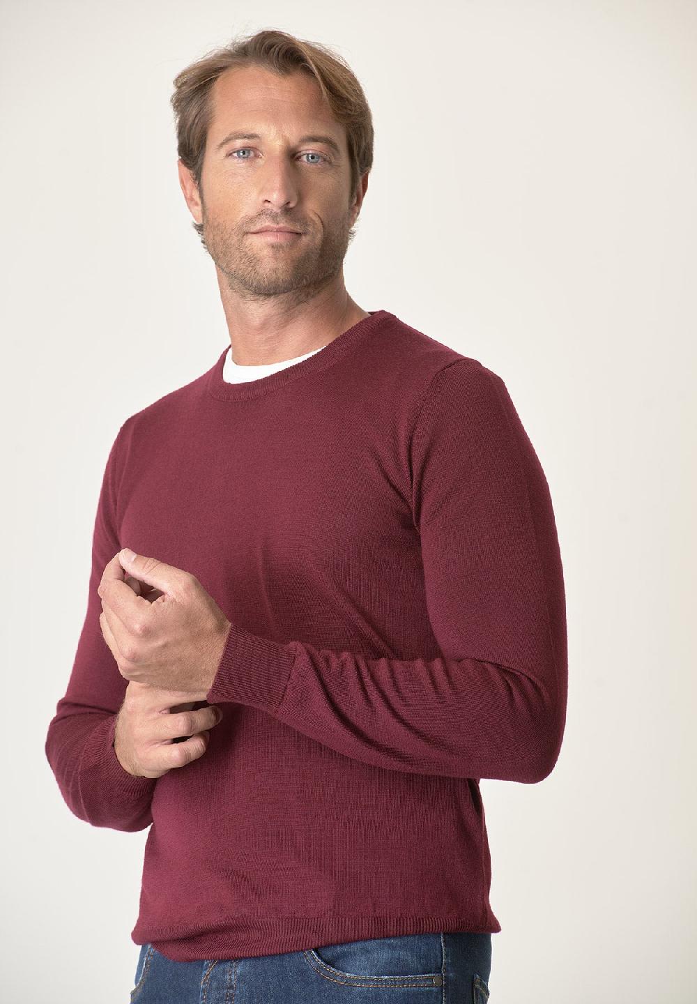 Angelico Girocollo Rubino Lana Merinos Extrafine