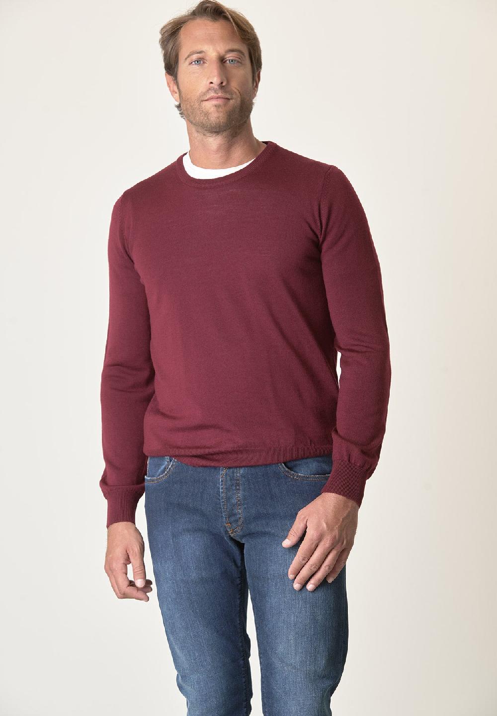 Angelico Girocollo Rubino Lana Merinos Extrafine