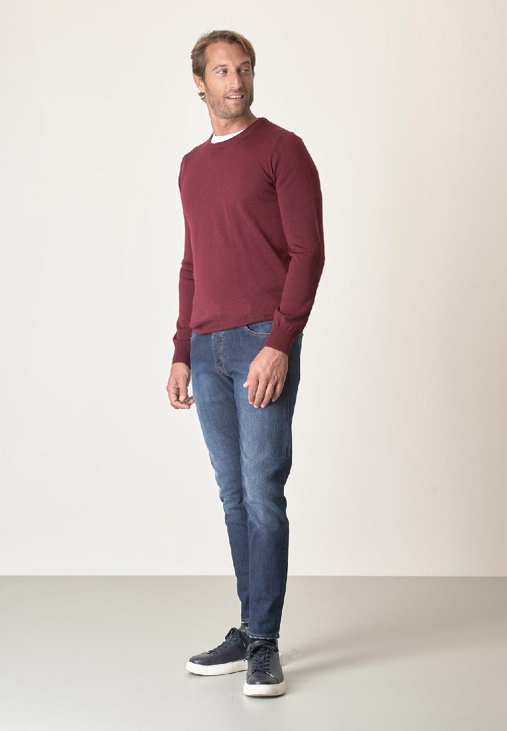 Angelico Girocollo rubino lana merinos extrafine