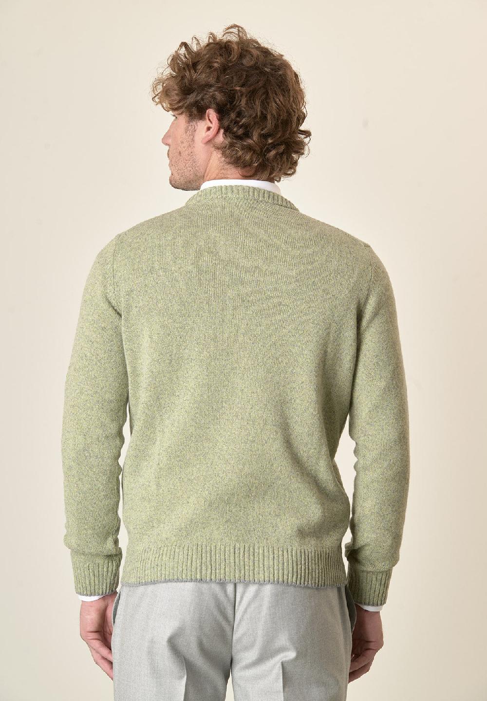 Angelico Girocollo Verde Moulinè Misto Lana