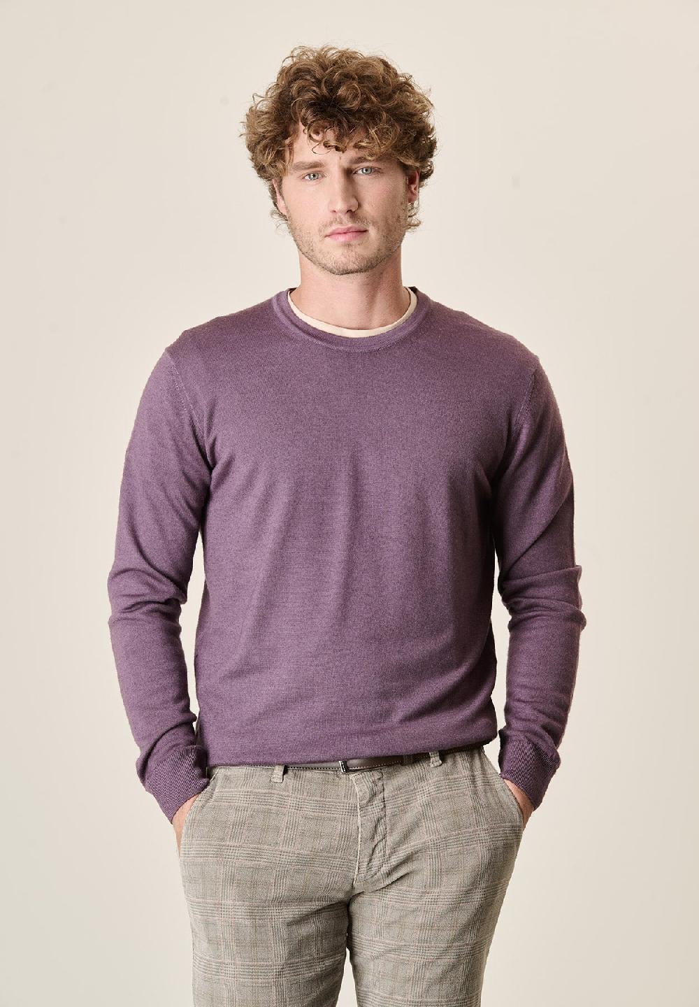 Angelico Girocollo viola lana acidata