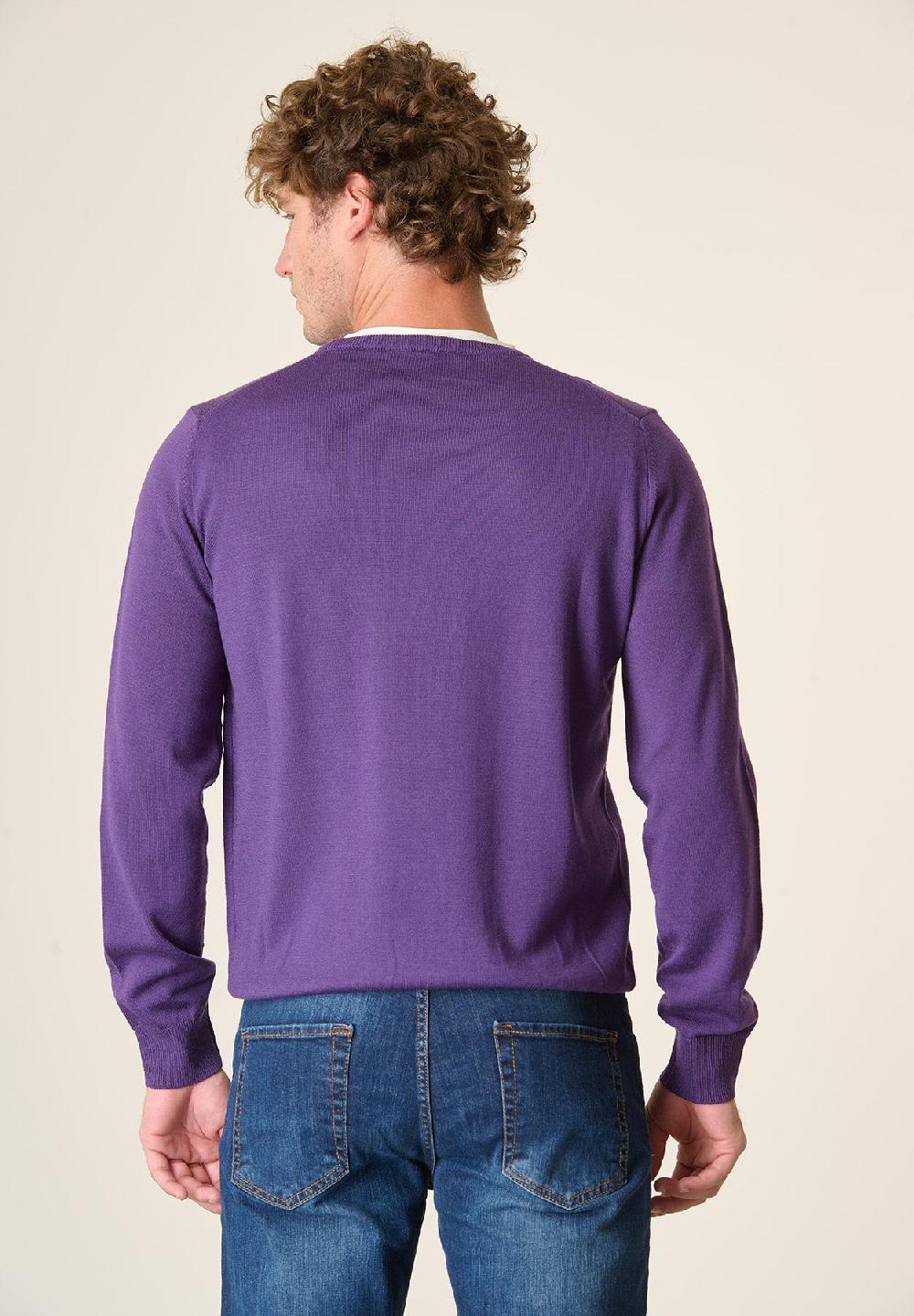 Angelico Girocollo Viola Lana Merinos Extrafine