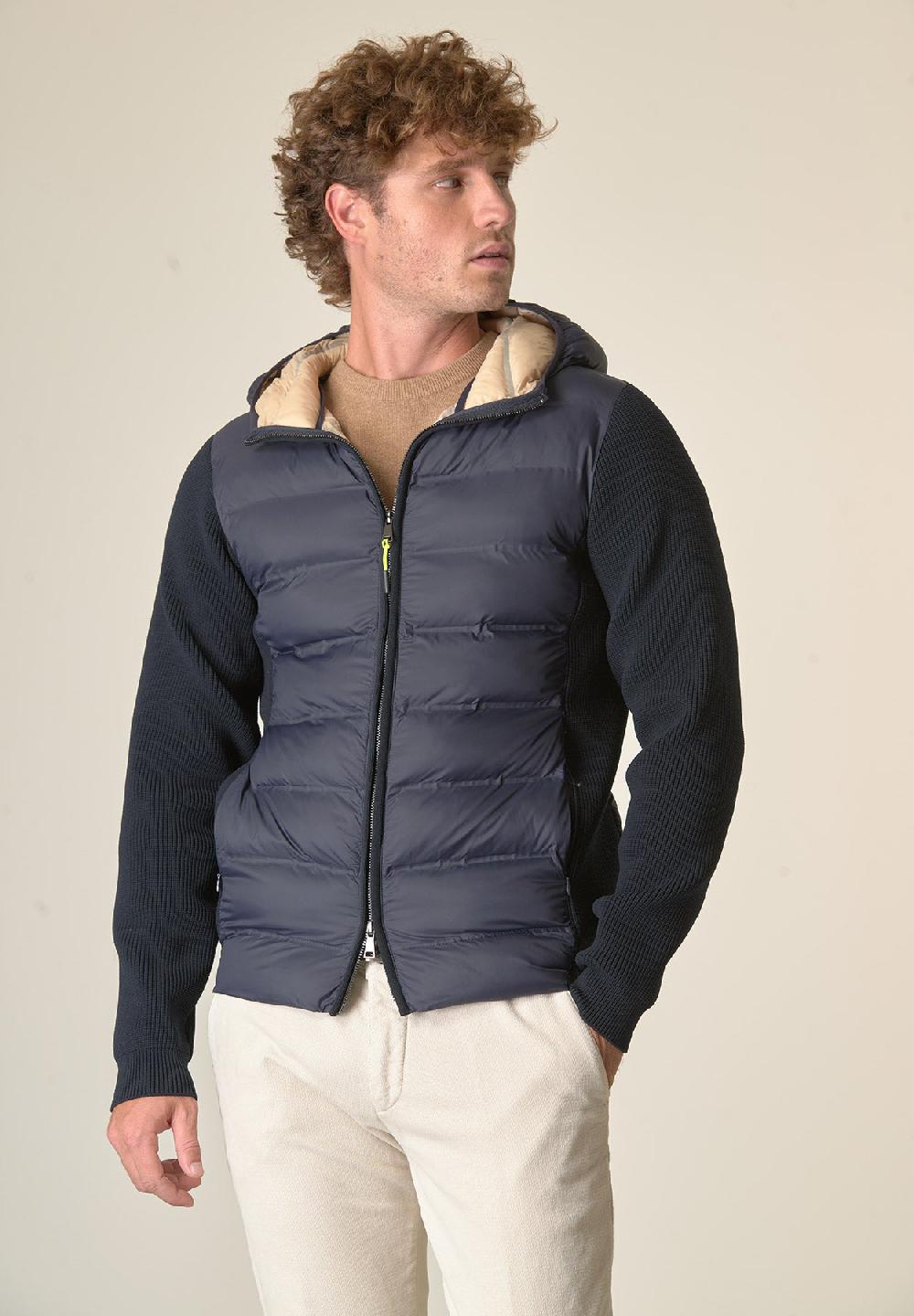 Angelico Giubbotto blu maniche maglia