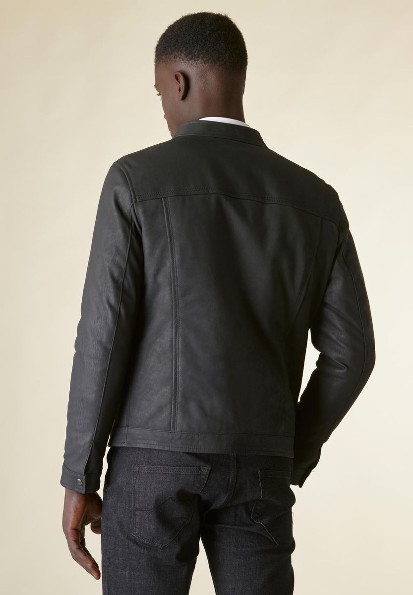 Angelico Giubbotto Nero Nappa Imbottito Coreano