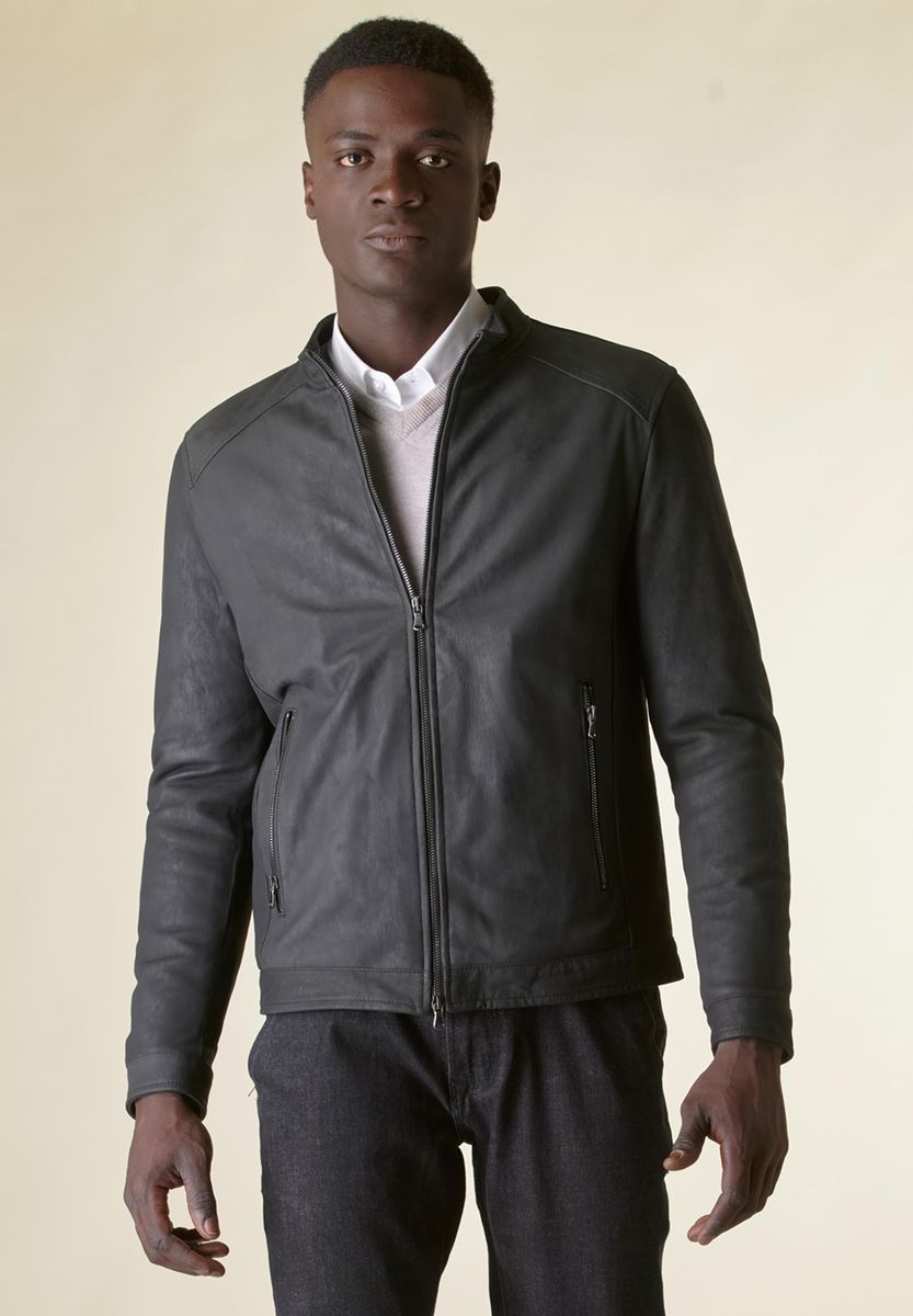 Angelico Giubbotto nero nappa imbottito coreano